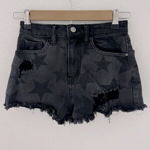 Material Girl Size 1 Black Cut Off Jean Shorts Stars